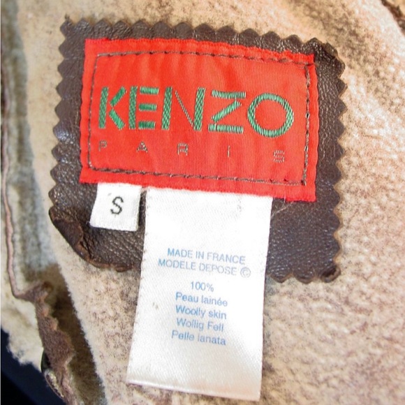 Vtg Kenzo shearling coat made in France size small - Picture 9 of 9